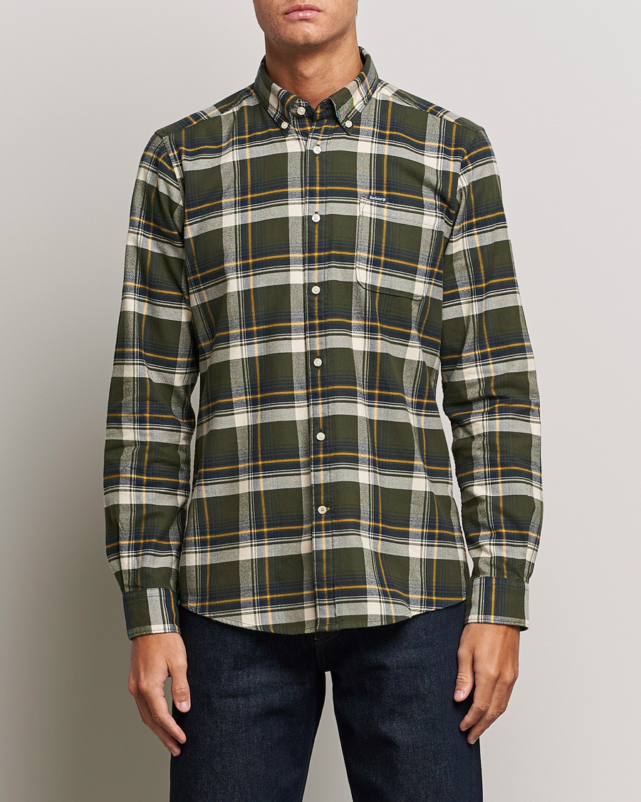 Herr | Skjortor | Barbour Lifestyle | Sheildton Check Flannel Shirt Olive