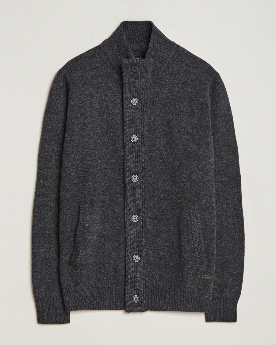 Herr | Tröjor | Barbour Lifestyle | Essential Patch Zip Through Cardigan Charcoal Marl