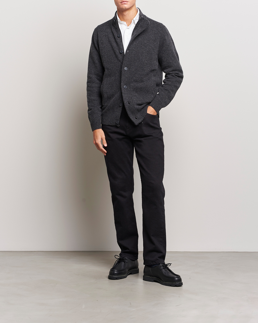 Herr | Tröjor | Barbour Lifestyle | Essential Patch Zip Through Cardigan Charcoal Marl