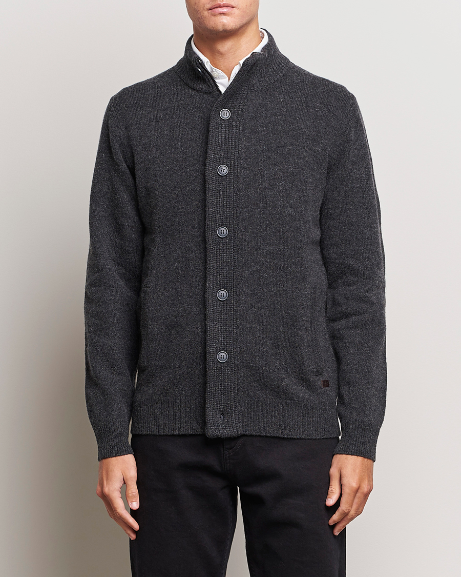 Herr |  | Barbour Lifestyle | Essential Patch Zip Through Cardigan Charcoal Marl