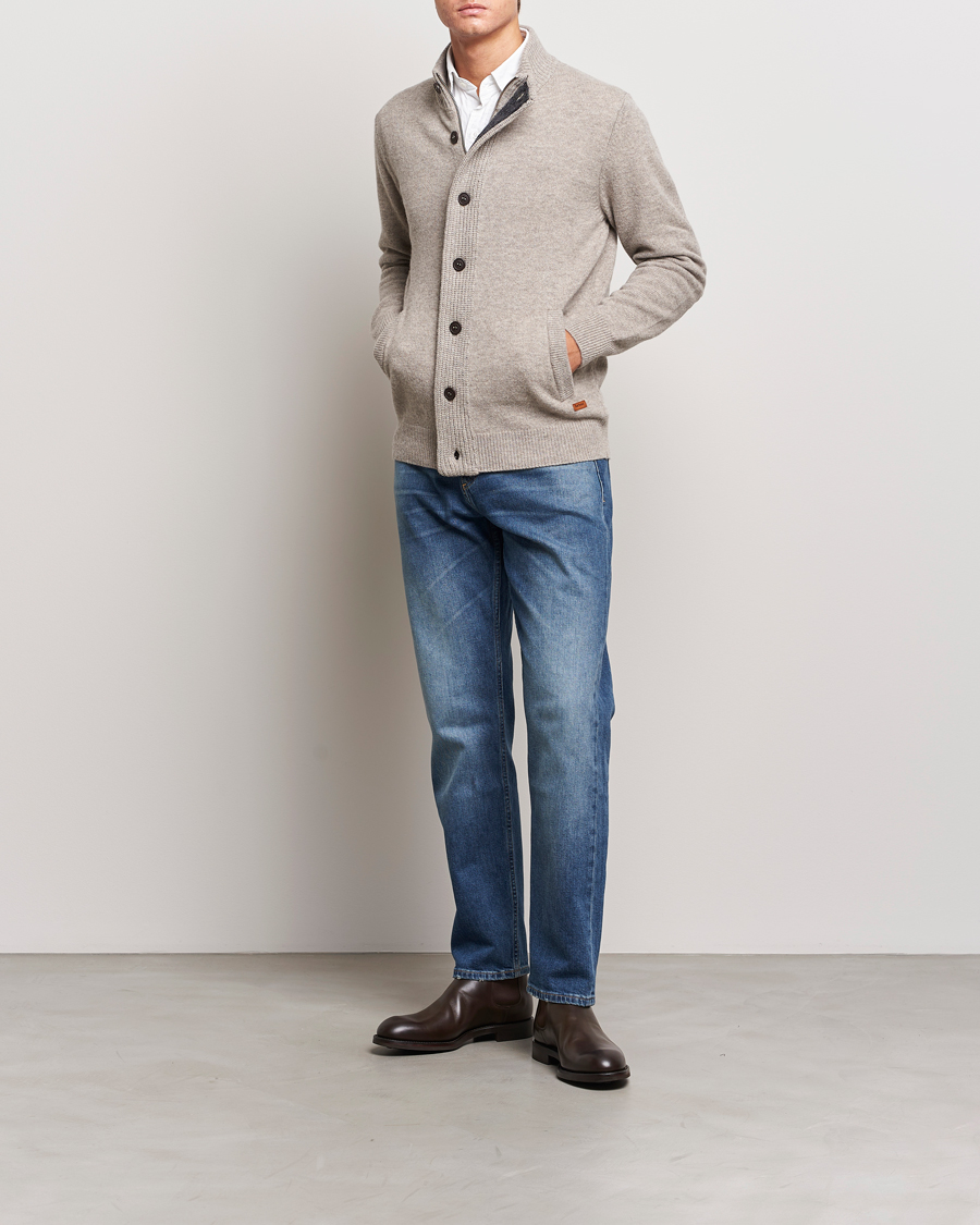 Men's barbour patch store zip through sweater