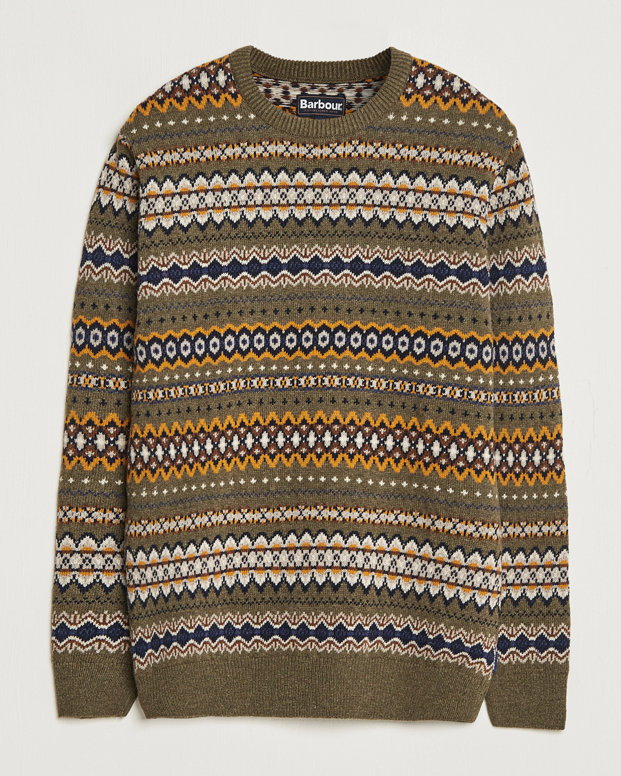 Herr | Tröjor | Barbour Lifestyle | Case Fairisle Crew Willow Green