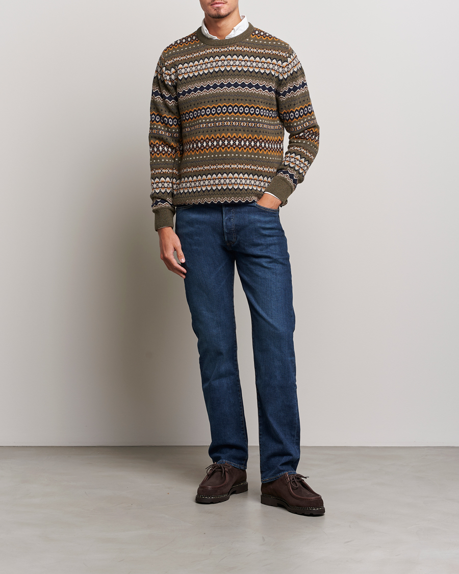 Herr | Tröjor | Barbour Lifestyle | Case Fairisle Crew Willow Green