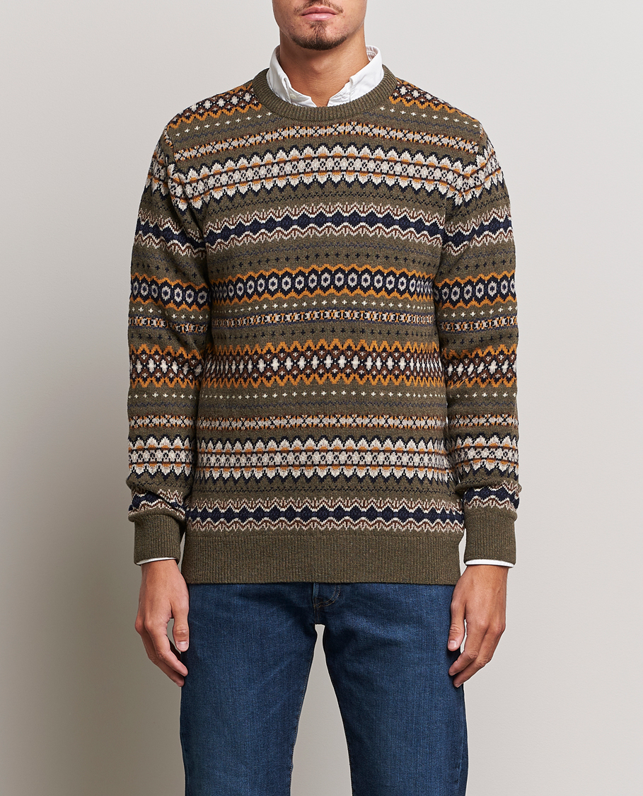 Herr | Tröjor | Barbour Lifestyle | Case Fairisle Crew Willow Green