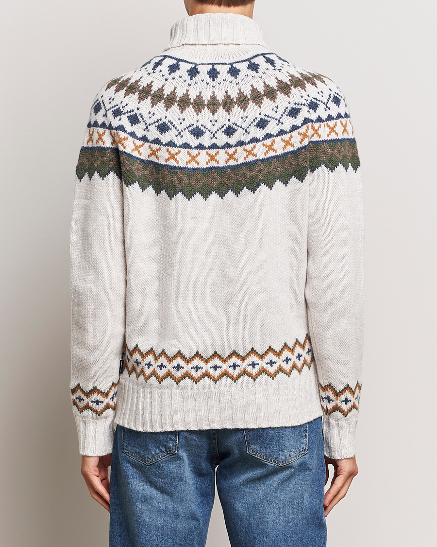 Herr | Tröjor | Barbour Lifestyle | Roose Fairisle Rollneck Whisper White
