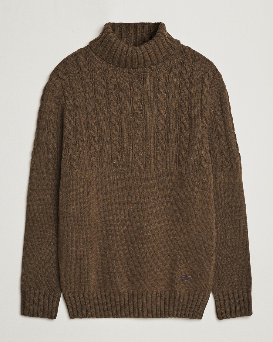 Herr | Tröjor | Barbour Lifestyle | Duffle Cable Rollneck Willow Green