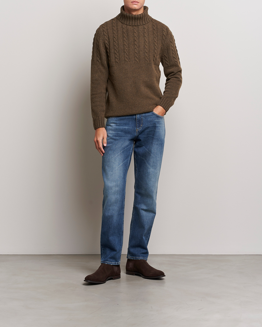 Herr | Tröjor | Barbour Lifestyle | Duffle Cable Rollneck Willow Green