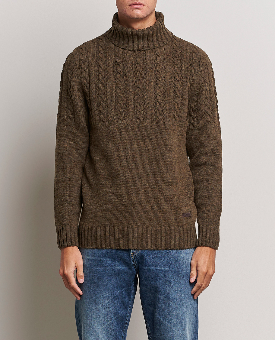 Herr | Tröjor | Barbour Lifestyle | Duffle Cable Rollneck Willow Green