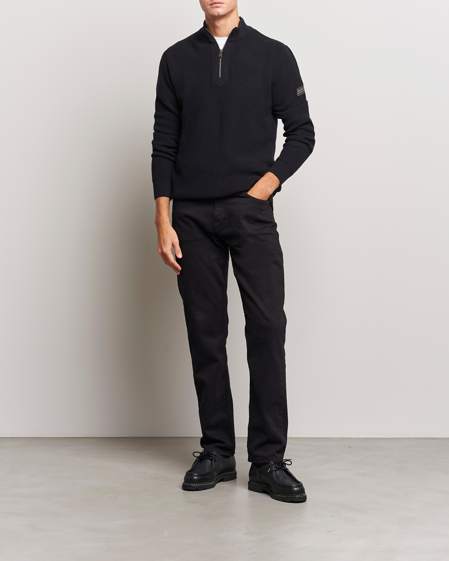 Herr | Tröjor | Barbour International | Corser Knitted Halfzip Black