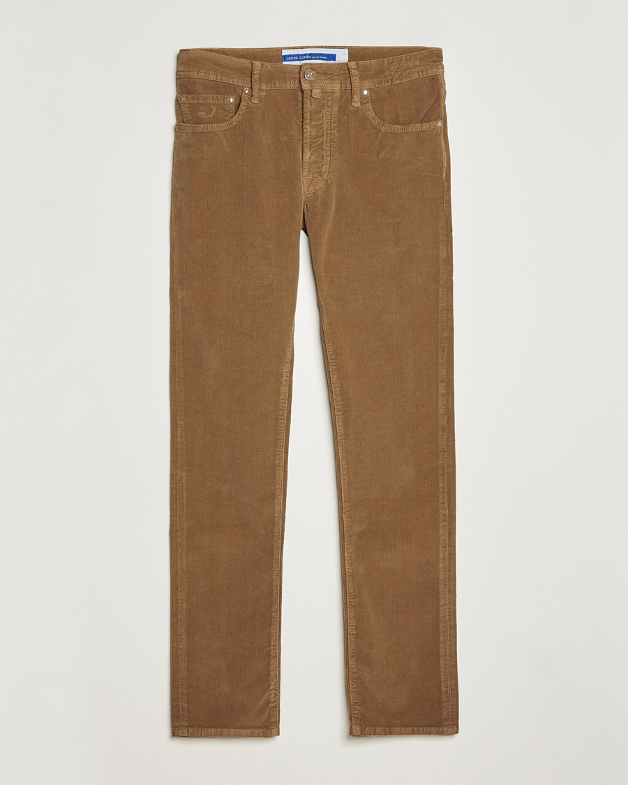 Herr | Byxor | Jacob Cohën | Bard 5-Pocket Corduroy Trousers Beige