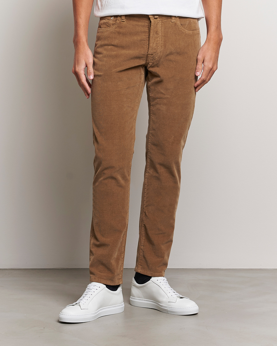 Herr | 5-ficksbyxor | Jacob Cohën | Bard 5-Pocket Corduroy Trousers Beige