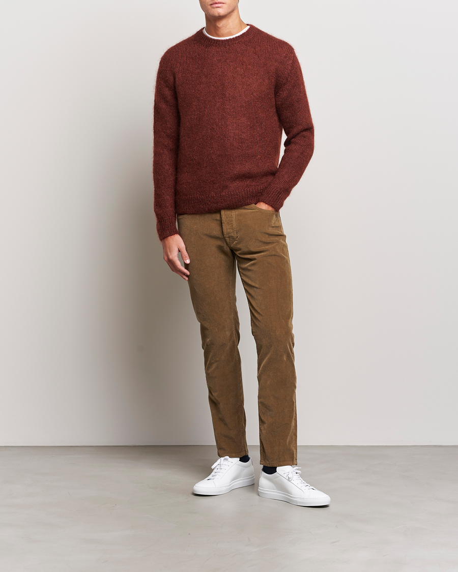 Herr | Byxor | Jacob Cohën | Bard 5-Pocket Corduroy Trousers Olive