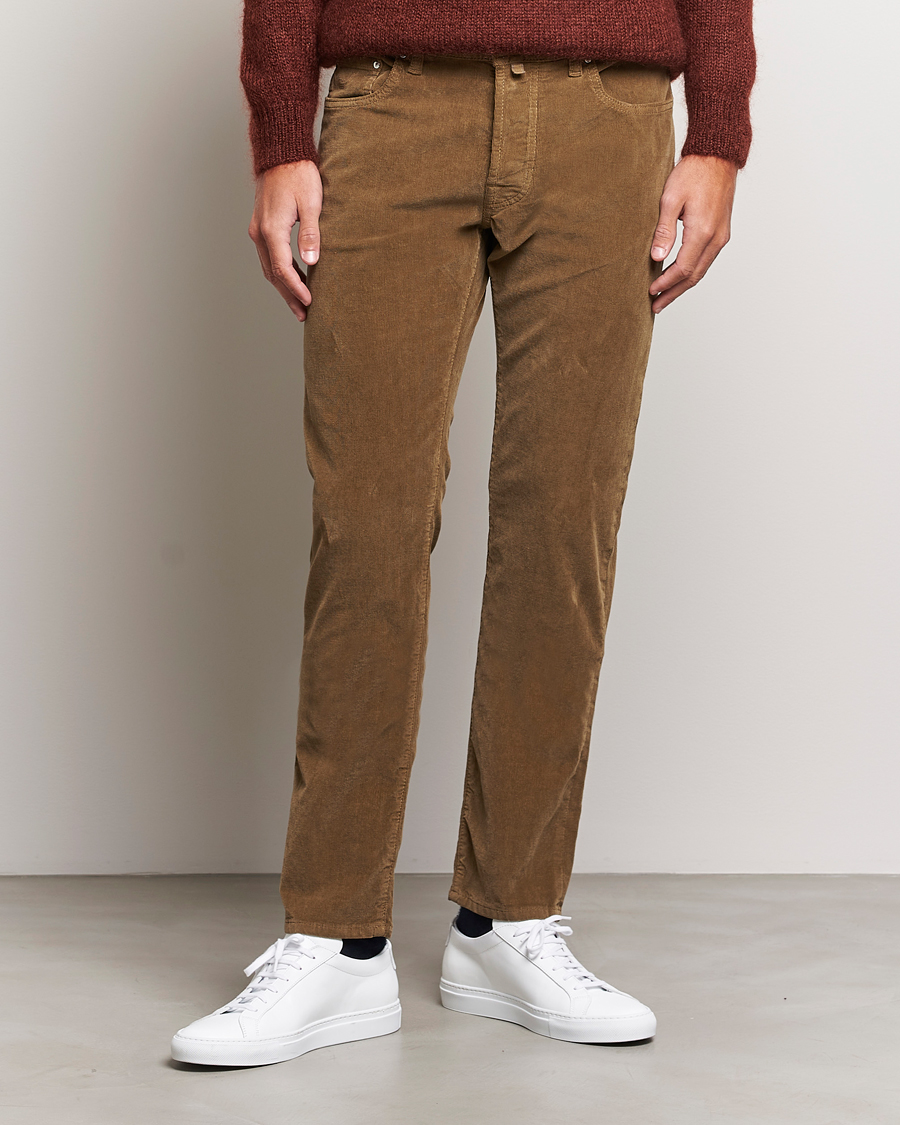 Herr | Byxor | Jacob Cohën | Bard 5-Pocket Corduroy Trousers Olive