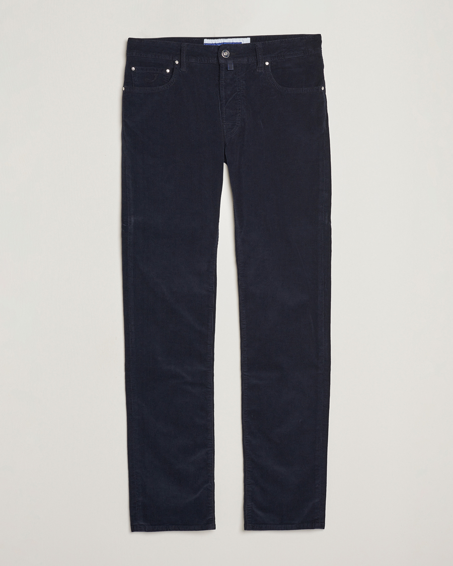 Herr | Byxor | Jacob Cohën | Bard 5-Pocket Corduroy Trousers Navy
