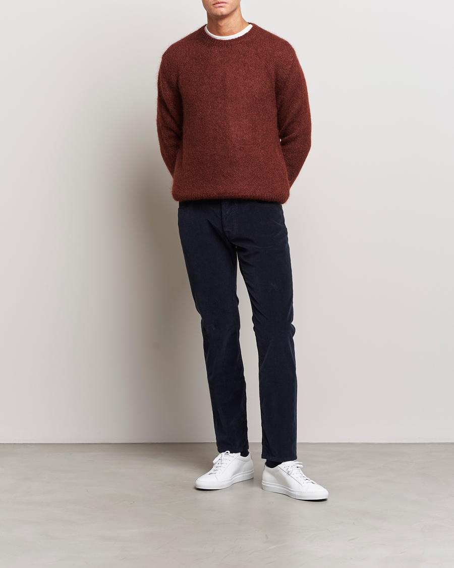 Herr | Byxor | Jacob Cohën | Bard 5-Pocket Corduroy Trousers Navy