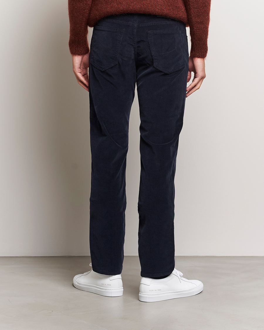 Herr | Byxor | Jacob Cohën | Bard 5-Pocket Corduroy Trousers Navy