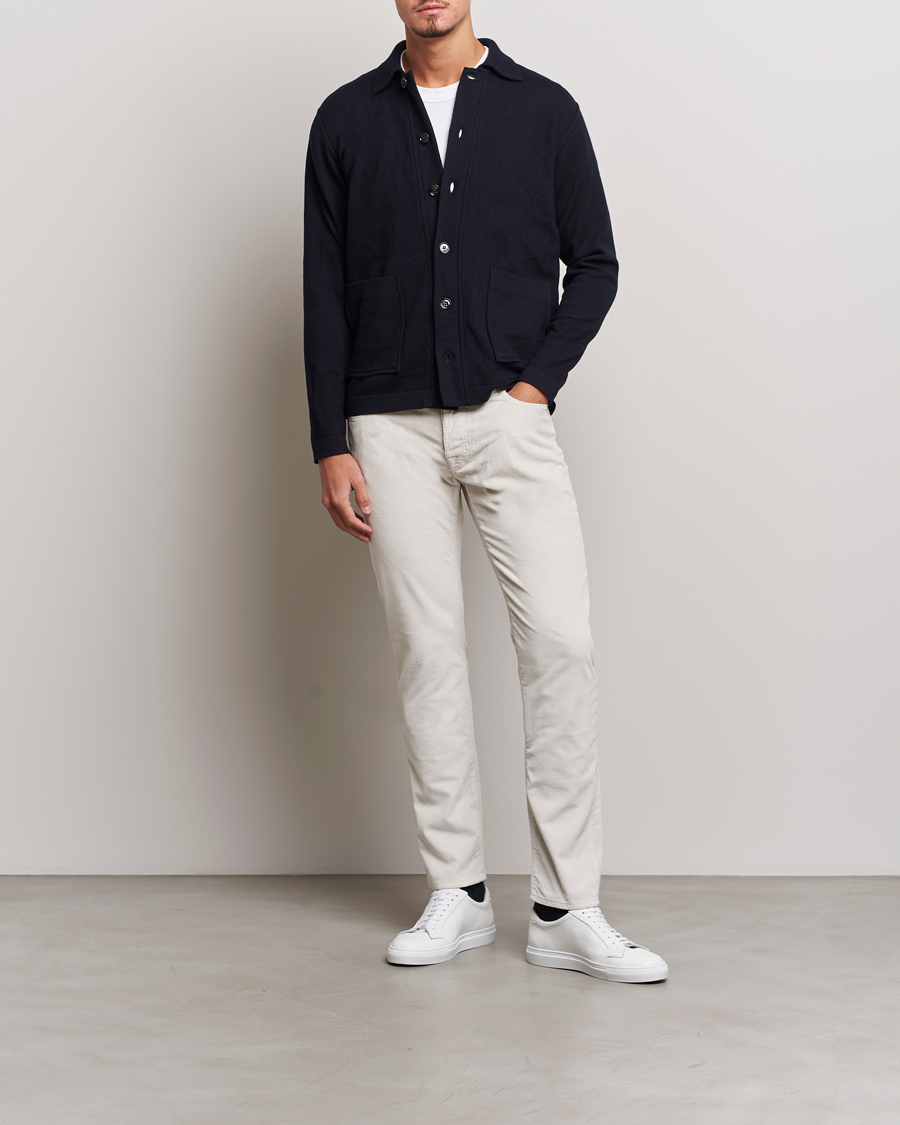 Herr | Byxor | Jacob Cohën | Bard 5-Pocket Medium Corduroy Trousers Off White