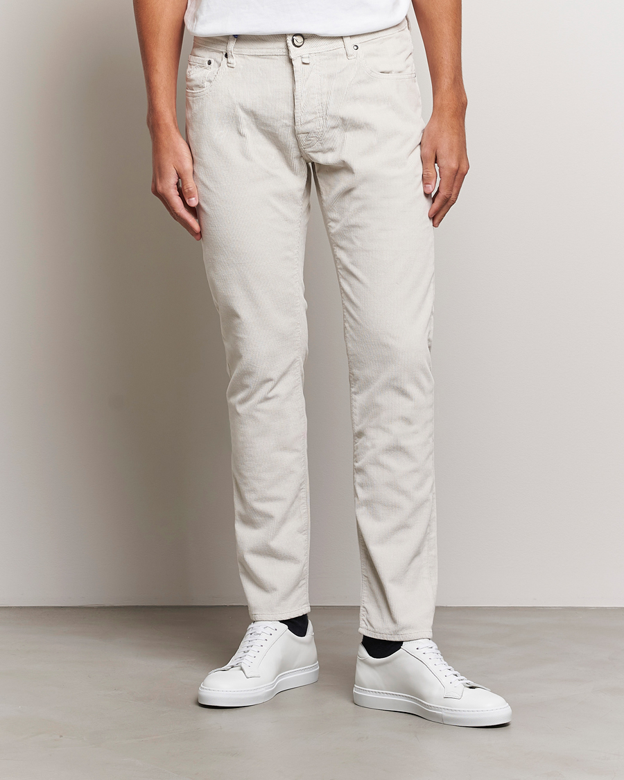 Herr | 5-ficksbyxor | Jacob Cohën | Bard 5-Pocket Medium Corduroy Trousers Off White