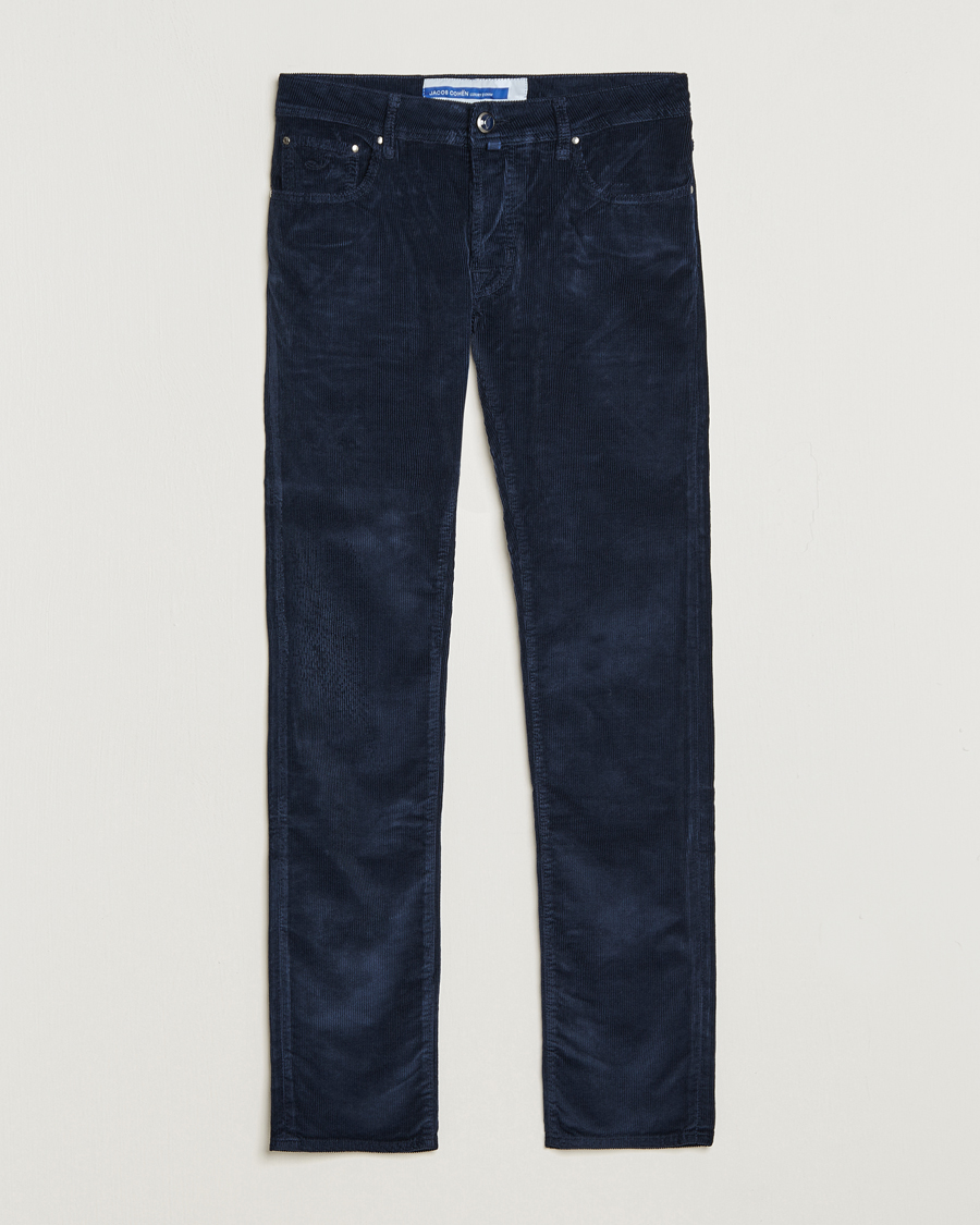 Herr | Byxor | Jacob Cohën | Bard 5-Pocket Medium Corduroy Trousers Navy