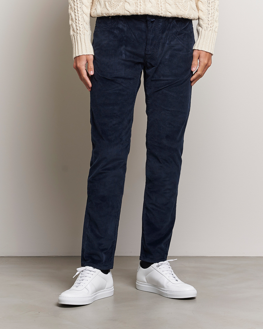 Herr | 5-ficksbyxor | Jacob Cohën | Bard 5-Pocket Medium Corduroy Trousers Navy