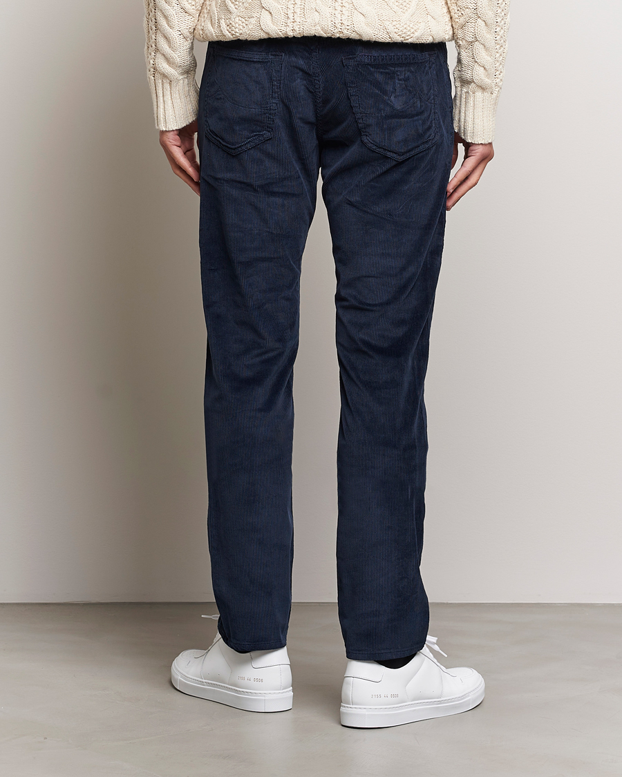 Herr | Byxor | Jacob Cohën | Bard 5-Pocket Medium Corduroy Trousers Navy