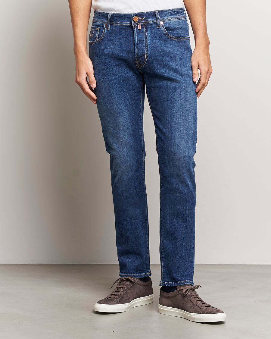 Herr | Jeans | Jacob Cohën | Bard Rome Slim Fit Stretch Jeans Mid Blue