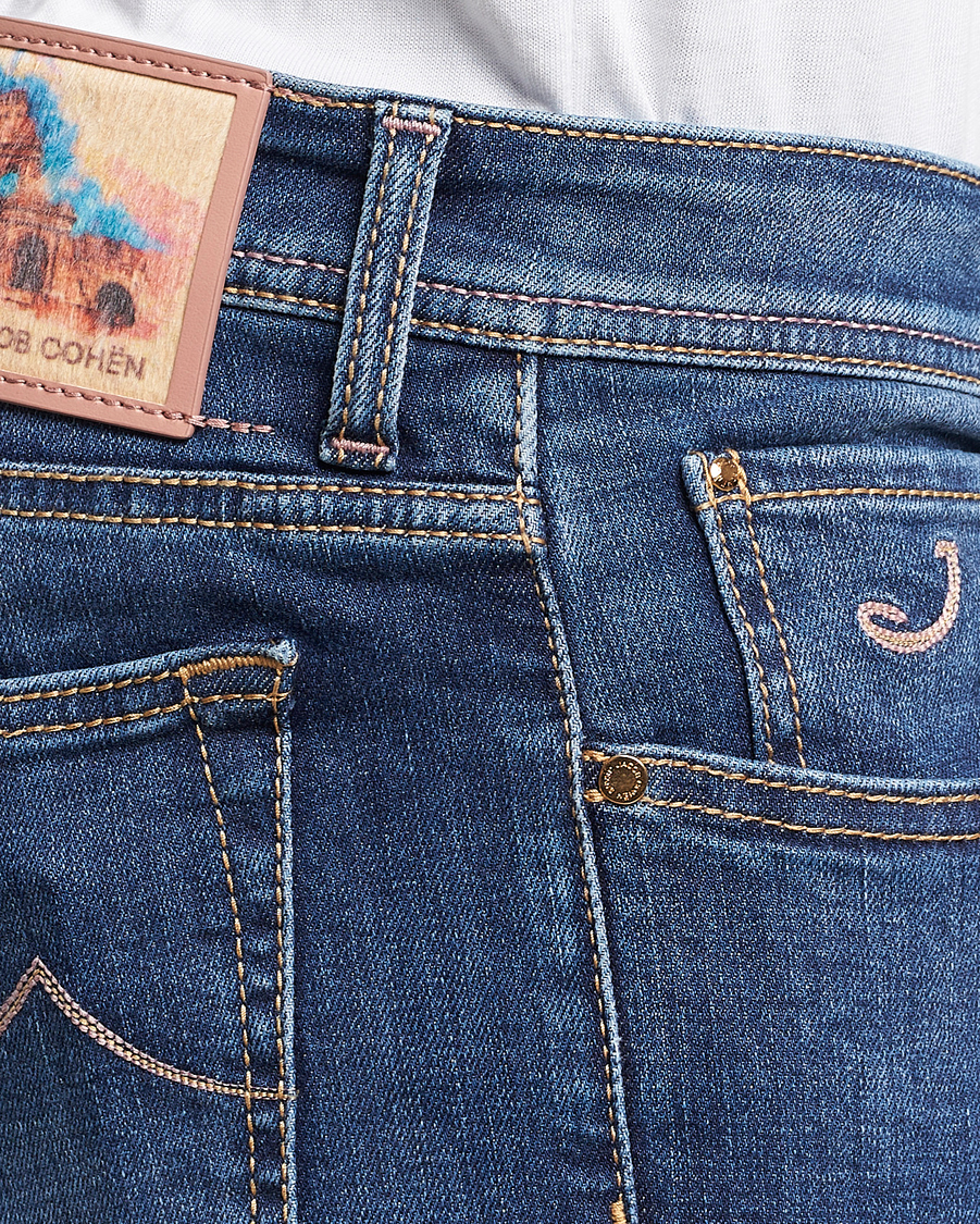Herr | Jeans | Jacob Cohën | Bard Rome Slim Fit Stretch Jeans Mid Blue