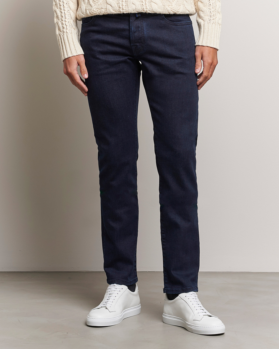 Herr | Svarta jeans | Jacob Cohën | Nick Slim Fit Stretch Jeans Blue Black