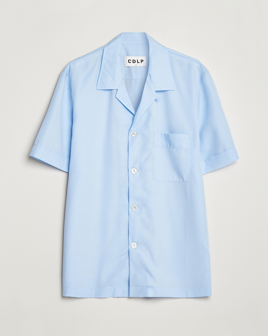 Herr | Pyjamas & Morgonrockar | CDLP | Short Sleeve Pyjama Shirt Sky Blue
