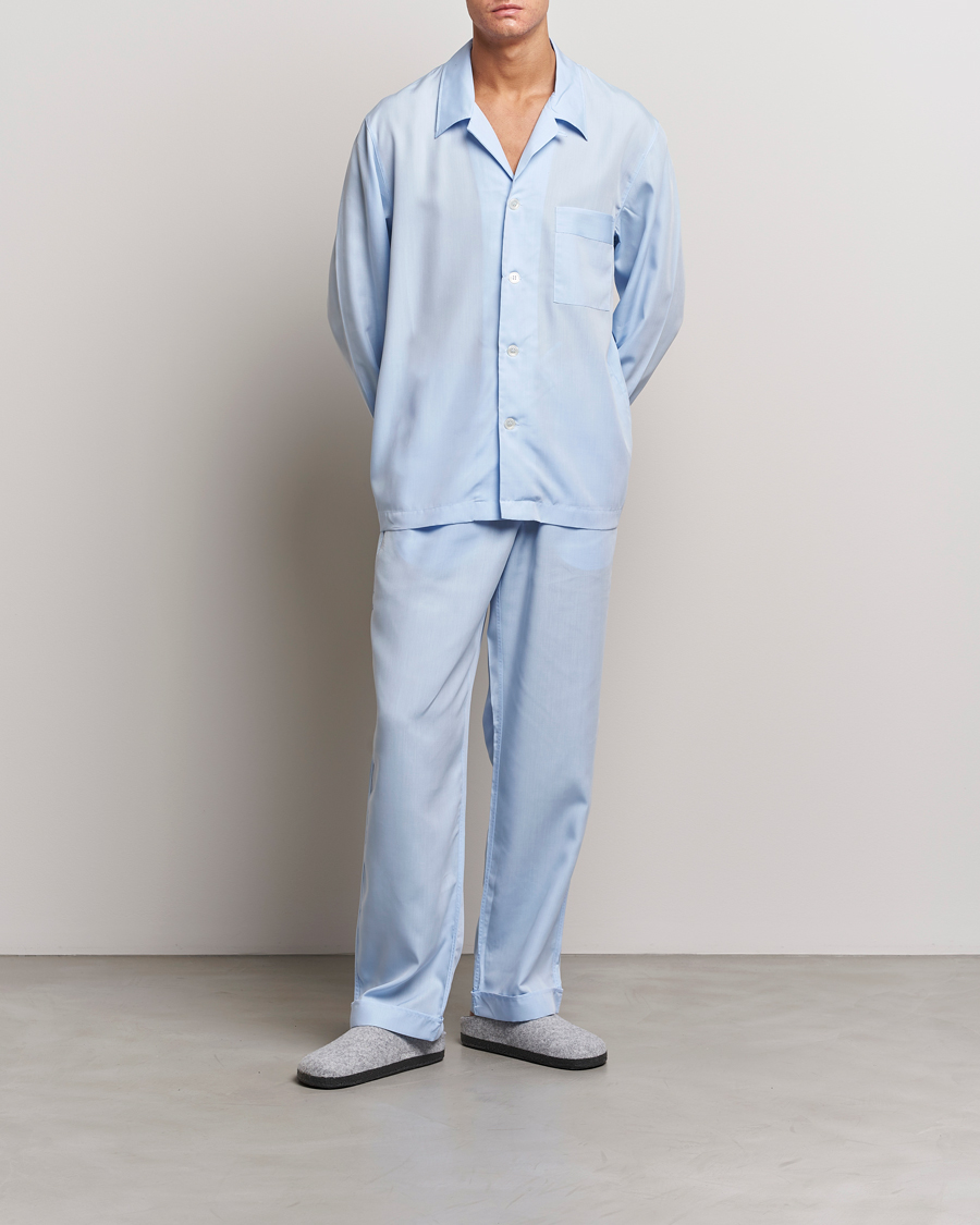 Herr | Pyjamas & Morgonrockar | CDLP | Long Sleeve Pyjama Shirt Sky Blue