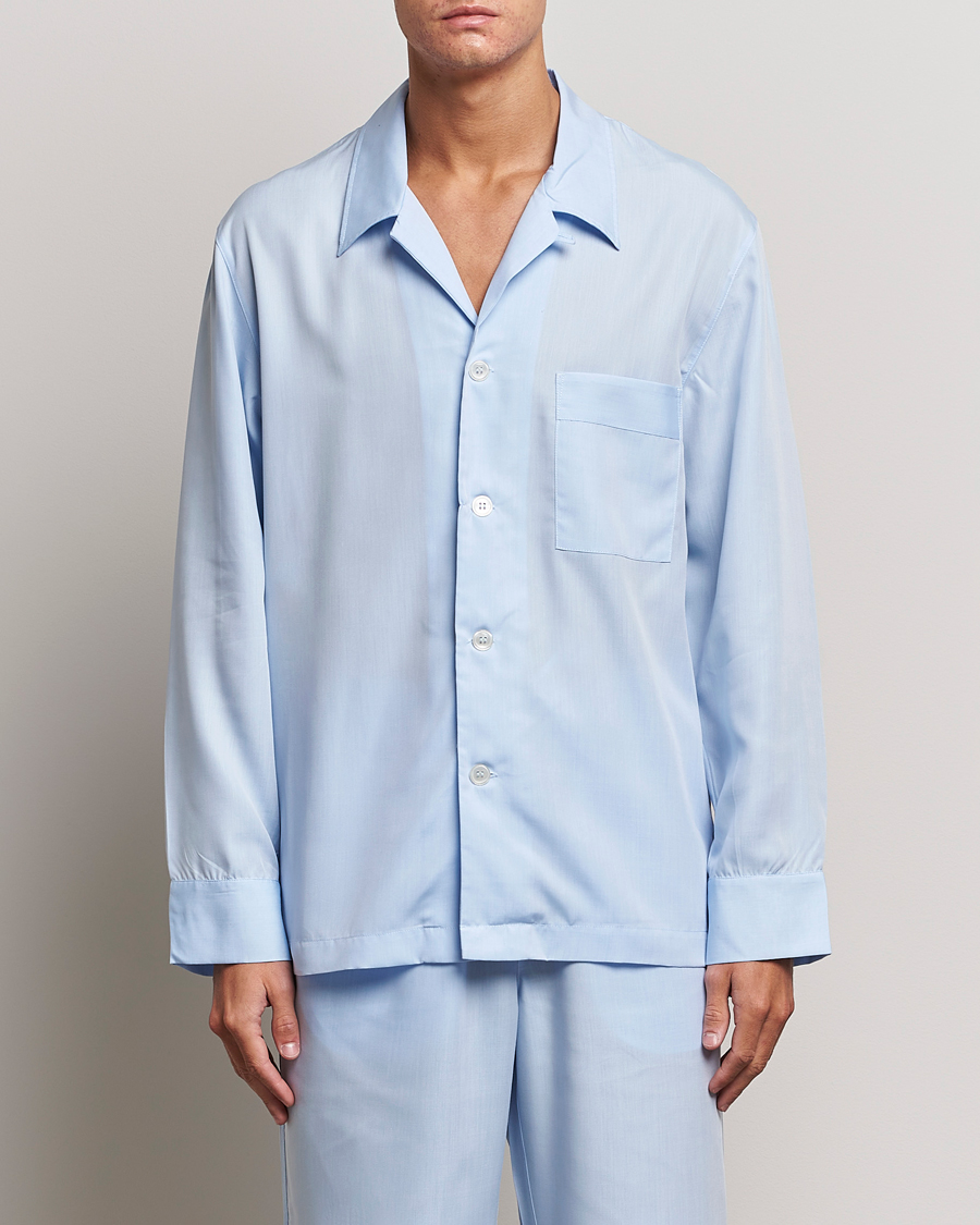 Herr | New Nordics | CDLP | Long Sleeve Pyjama Shirt Sky Blue