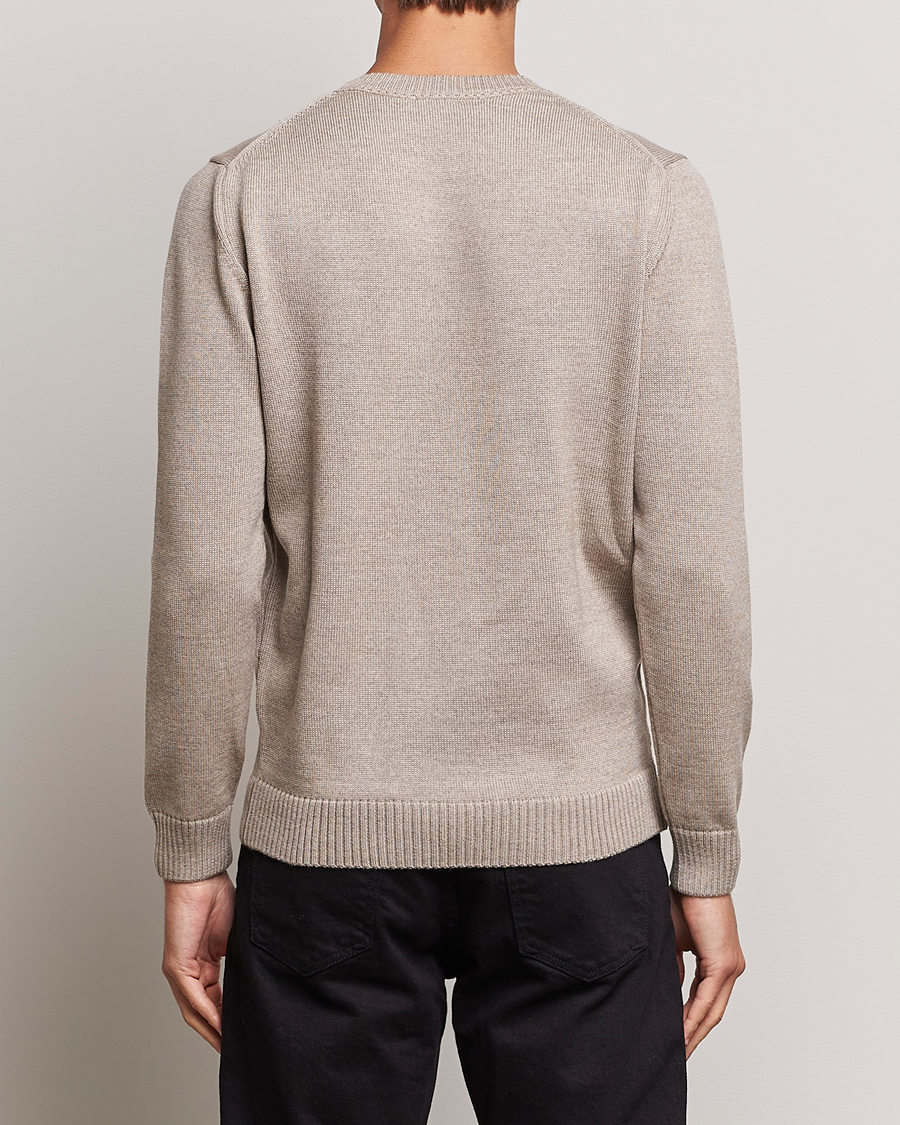 Herr | Tröjor | Stenströms | Chunky Merino Crew Neck Beige