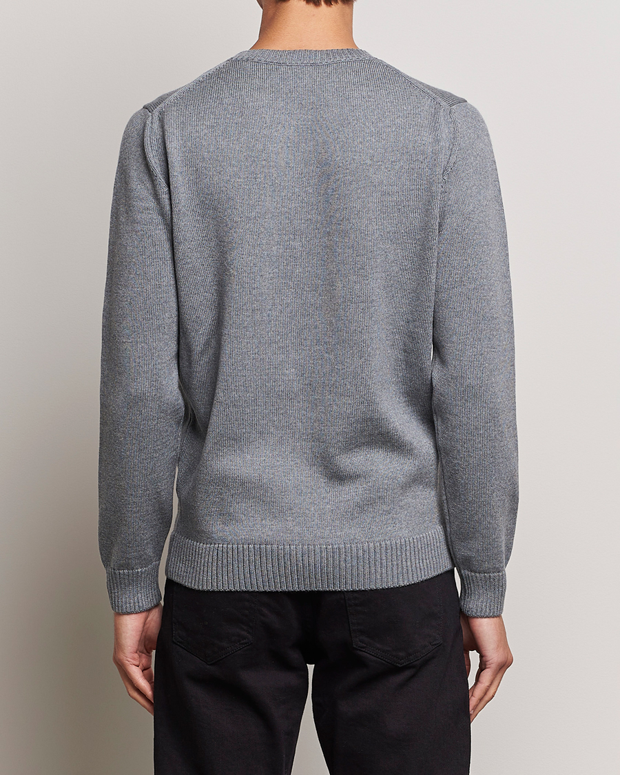 Herr | Tröjor | Stenströms | Chunky Merino Crew Neck Grey