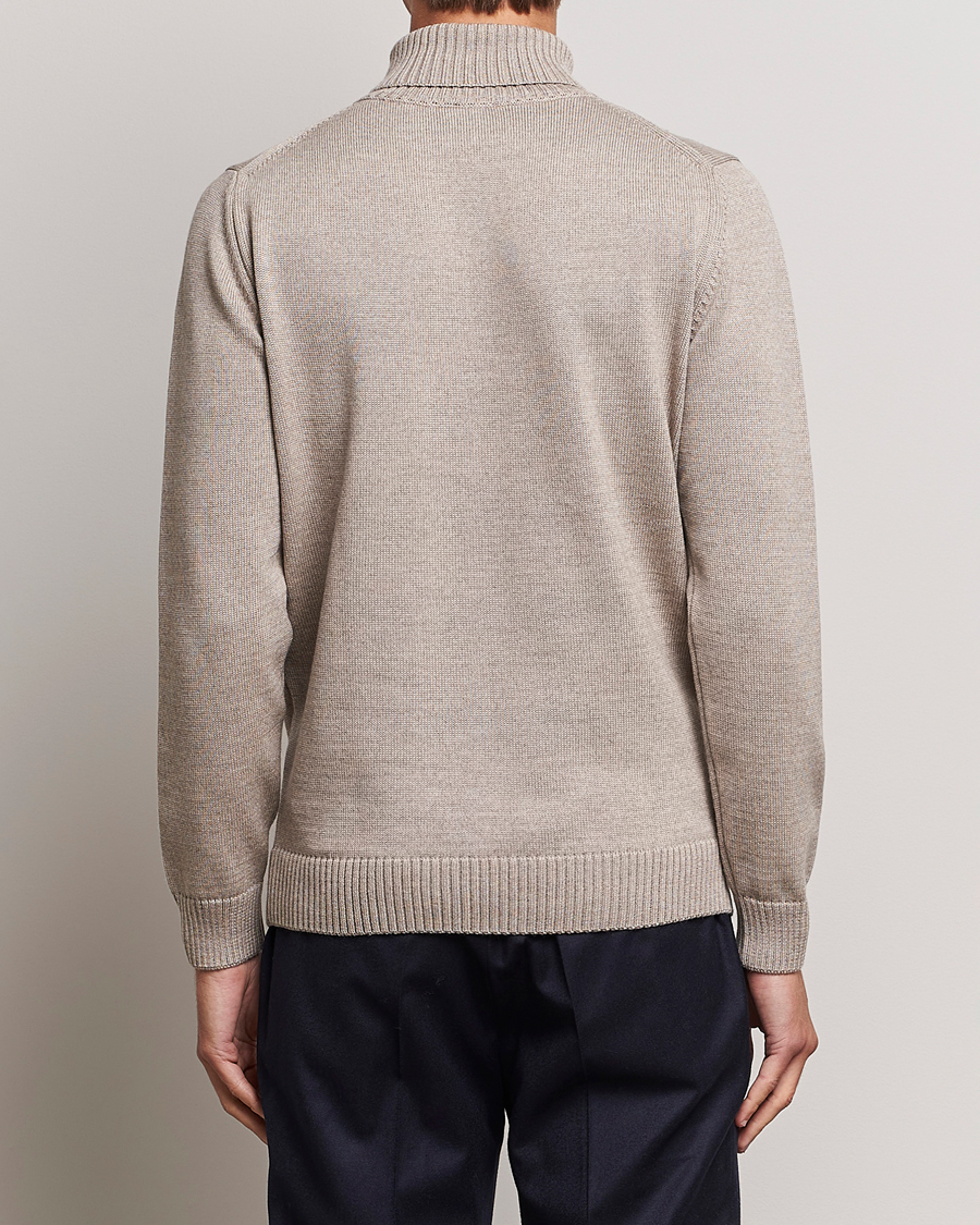 Herr | Tröjor | Stenströms | Chunky Merino Rollneck Beige