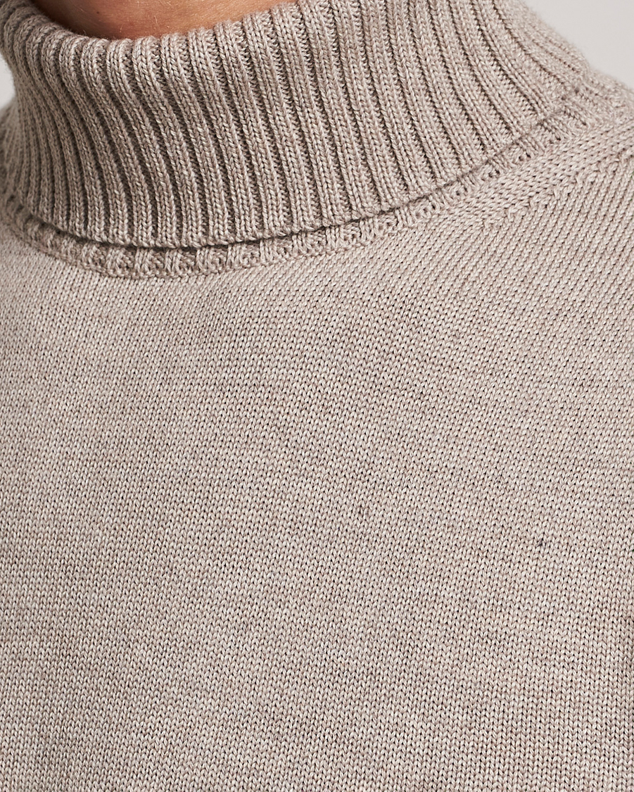 Herr | Tröjor | Stenströms | Chunky Merino Rollneck Beige