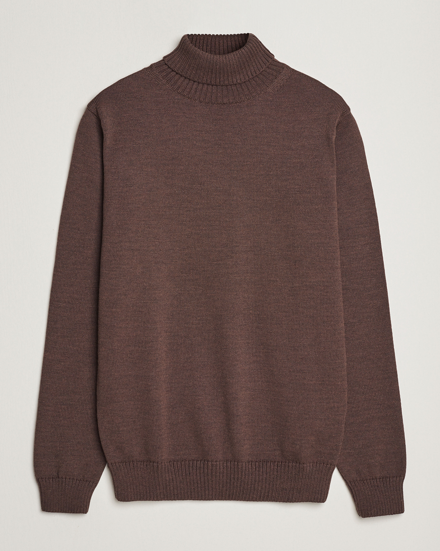 Herr | Tröjor | Stenströms | Chunky Merino Rollneck Brown