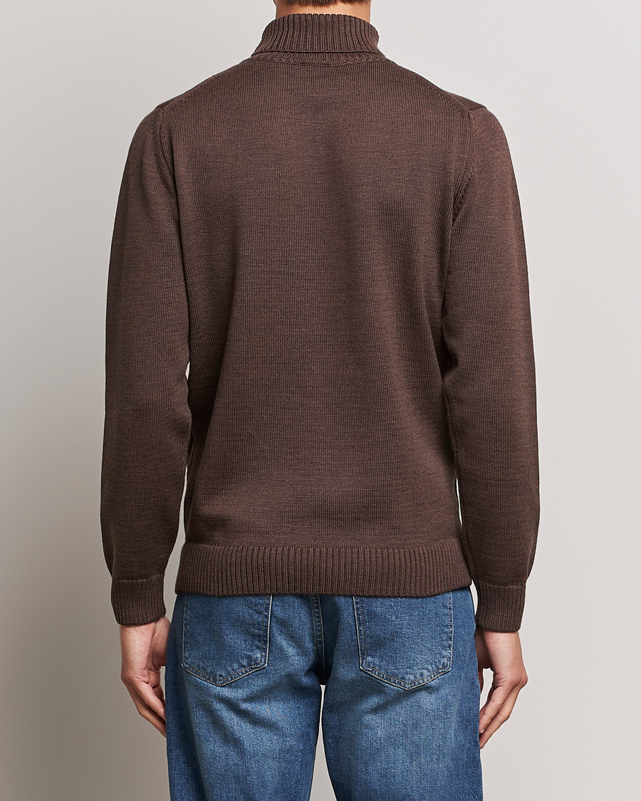 Herr | Tröjor | Stenströms | Chunky Merino Rollneck Brown