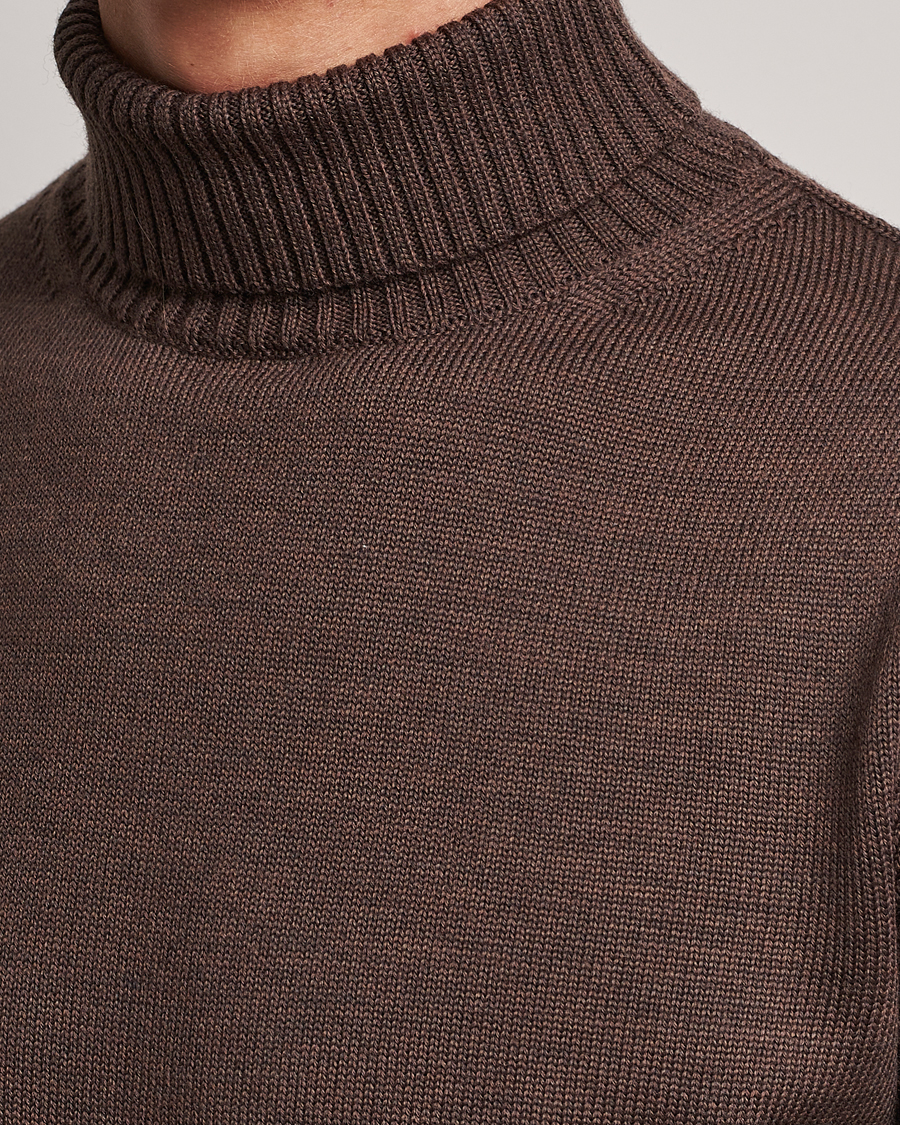 Herr | Tröjor | Stenströms | Chunky Merino Rollneck Brown