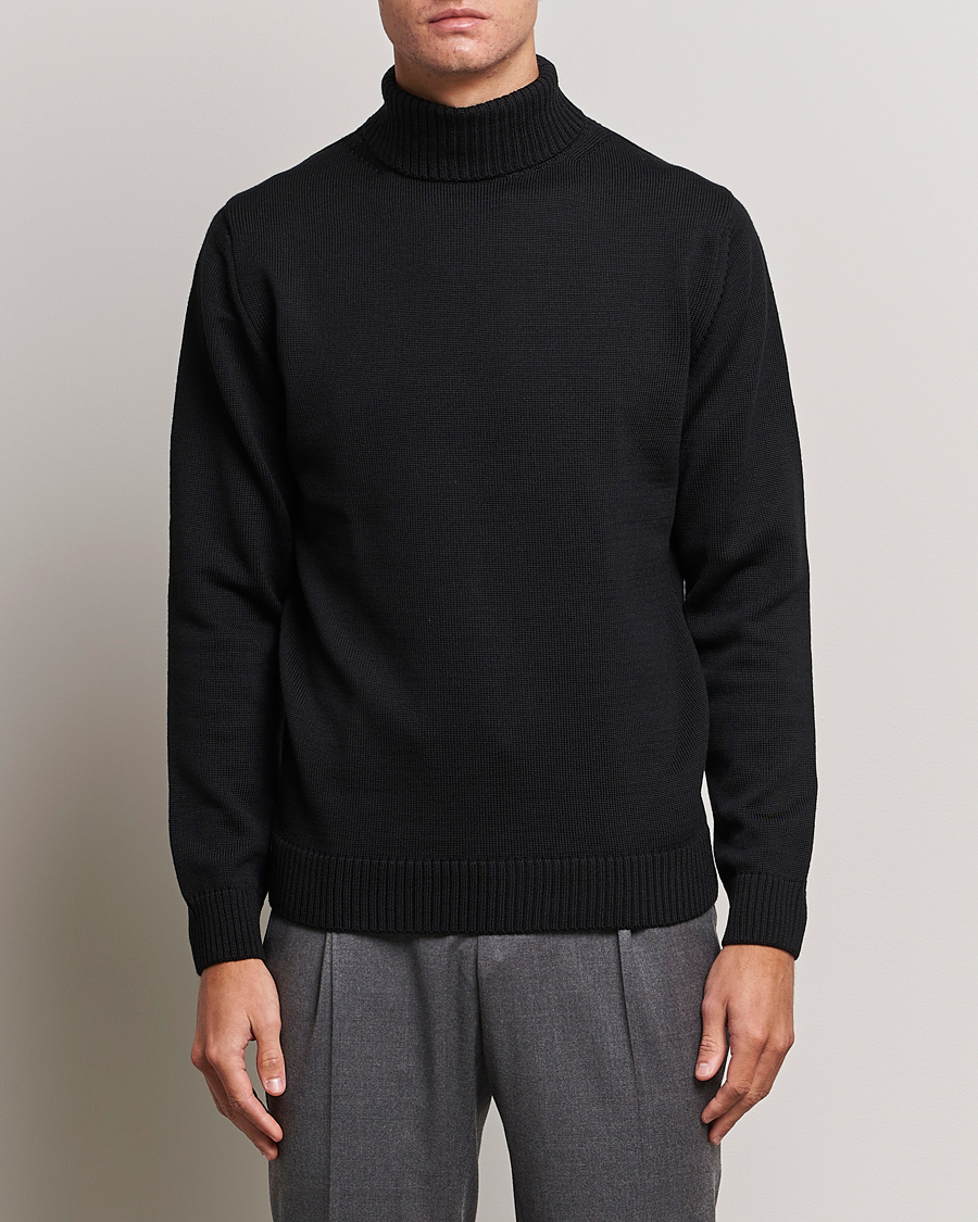 Herr | Tröjor | Stenströms | Chunky Merino Rollneck Black