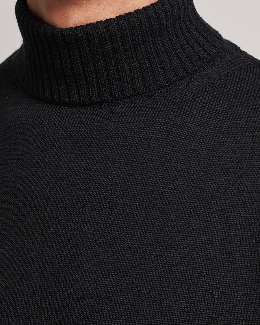 Herr | Tröjor | Stenströms | Chunky Merino Rollneck Black