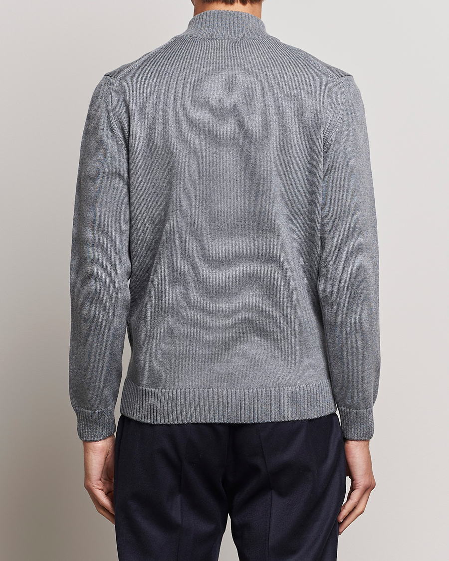 Herr | Tröjor | Stenströms | Chunky Merino Full Zip Cardigan Grey