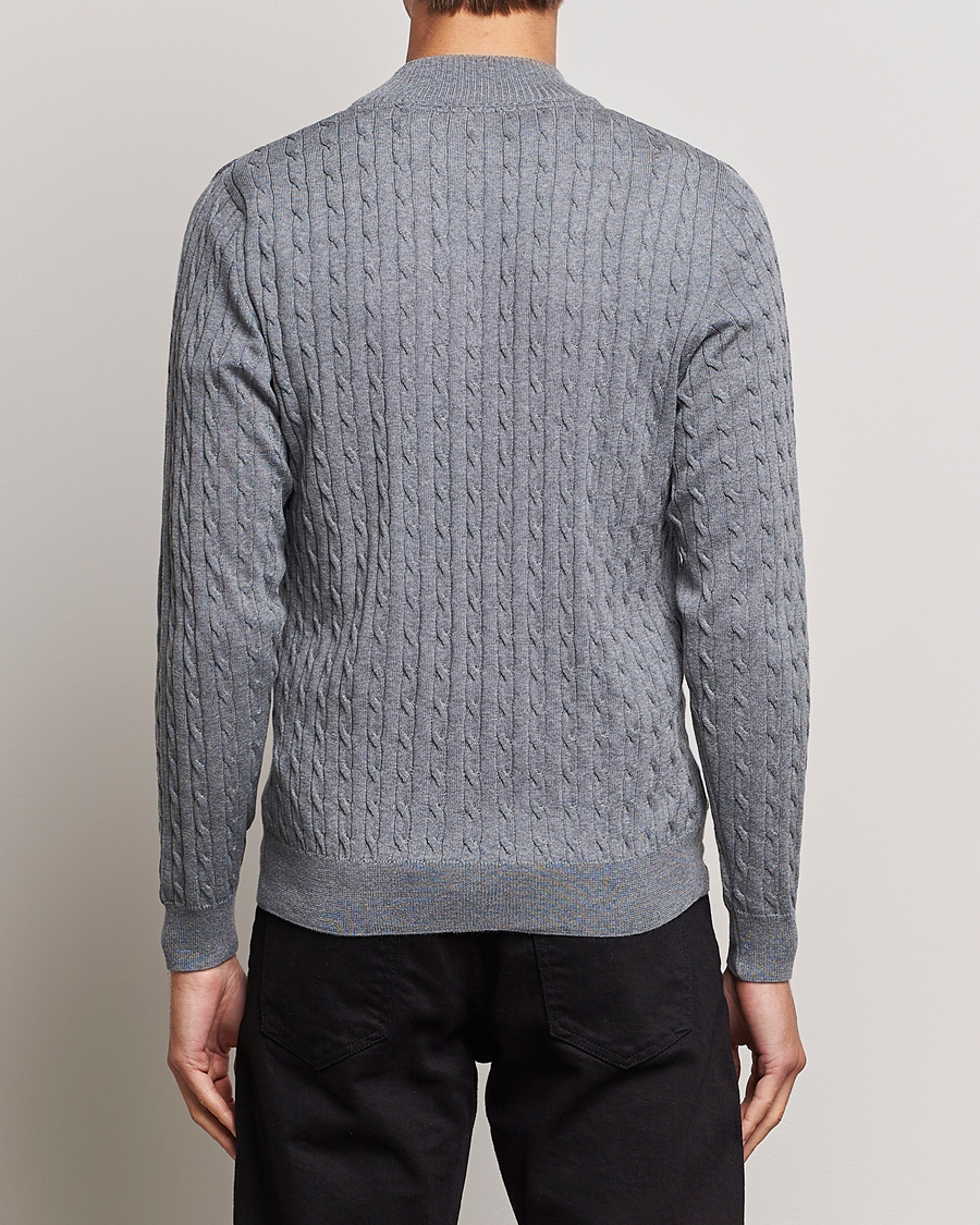 Herr | Tröjor | Stenströms | Merino Cable Half Zip Grey