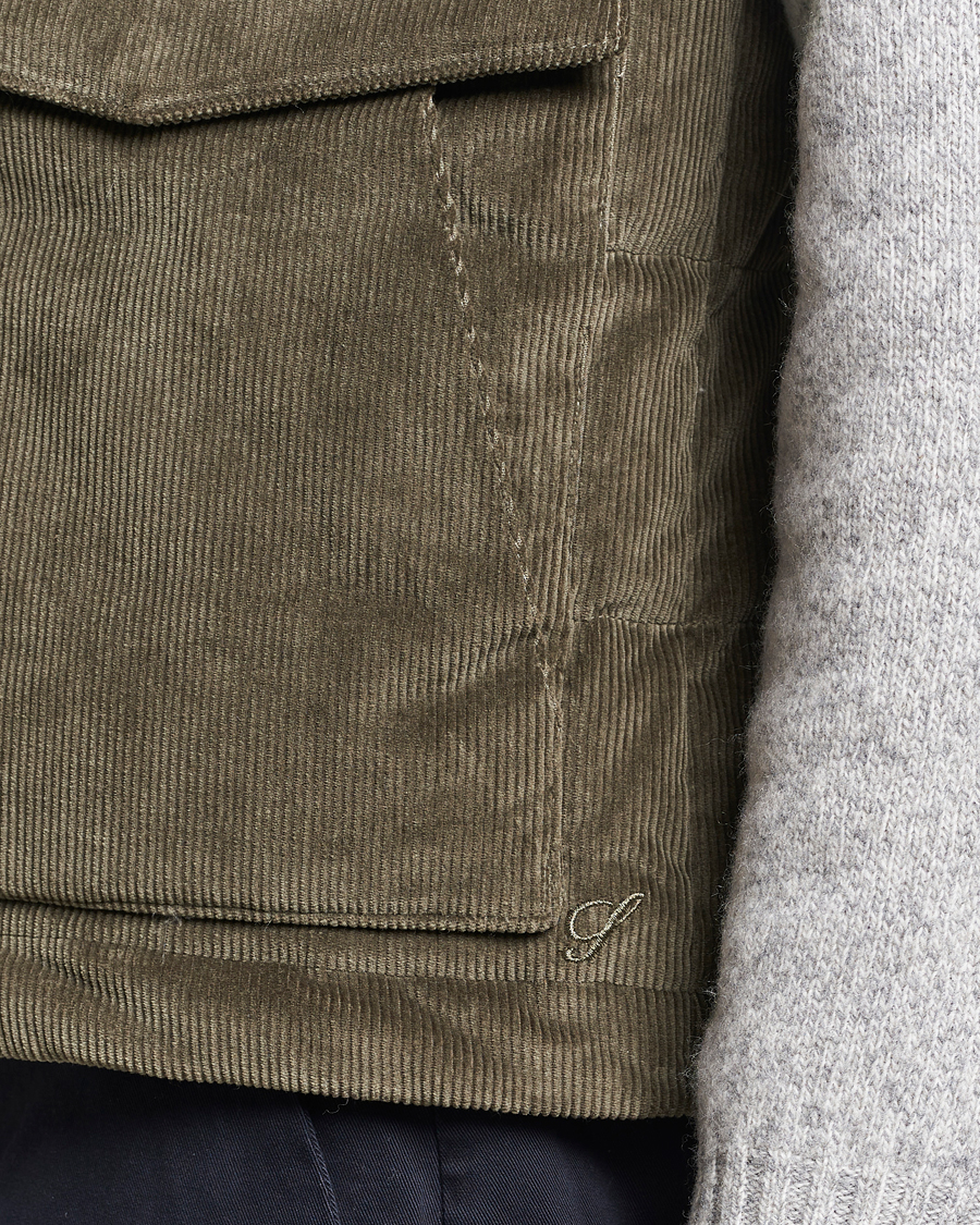 Herr | Jackor | Stenströms | Hooded Corduroy Vest Brown