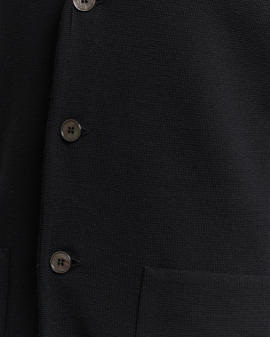 Herr | Kavajer | Stenströms | Milano Knitted Merino Blazer Black