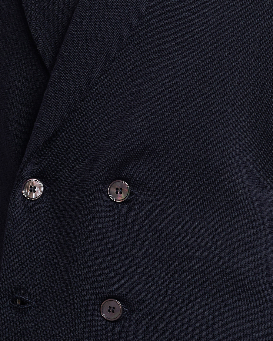 Herr | Kavajer | Stenströms | Merino Knitted Tuxedo Cardigan Navy