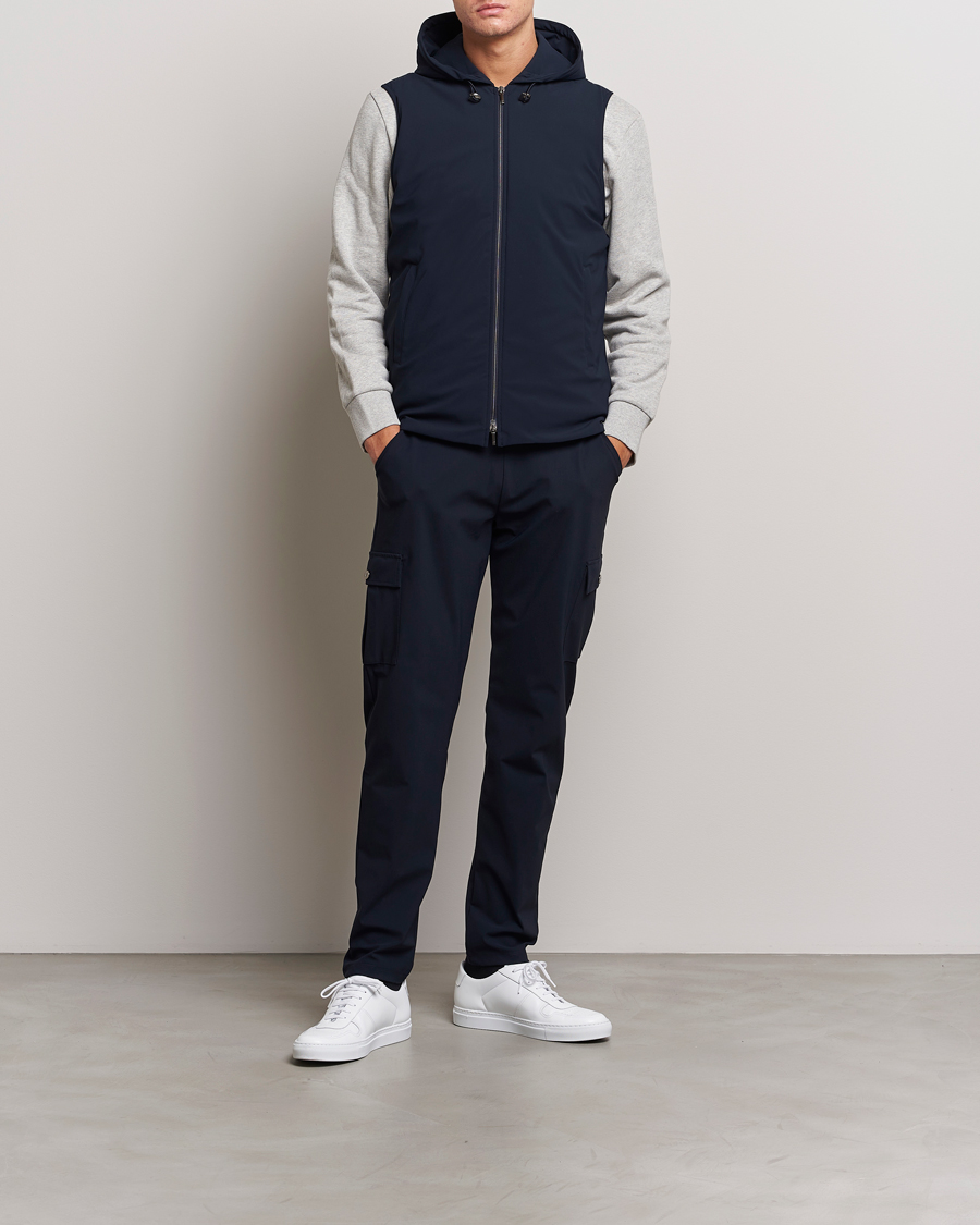 Herr | Jackor | Stenströms | Active Jersey Leisure Hood Vest Navy