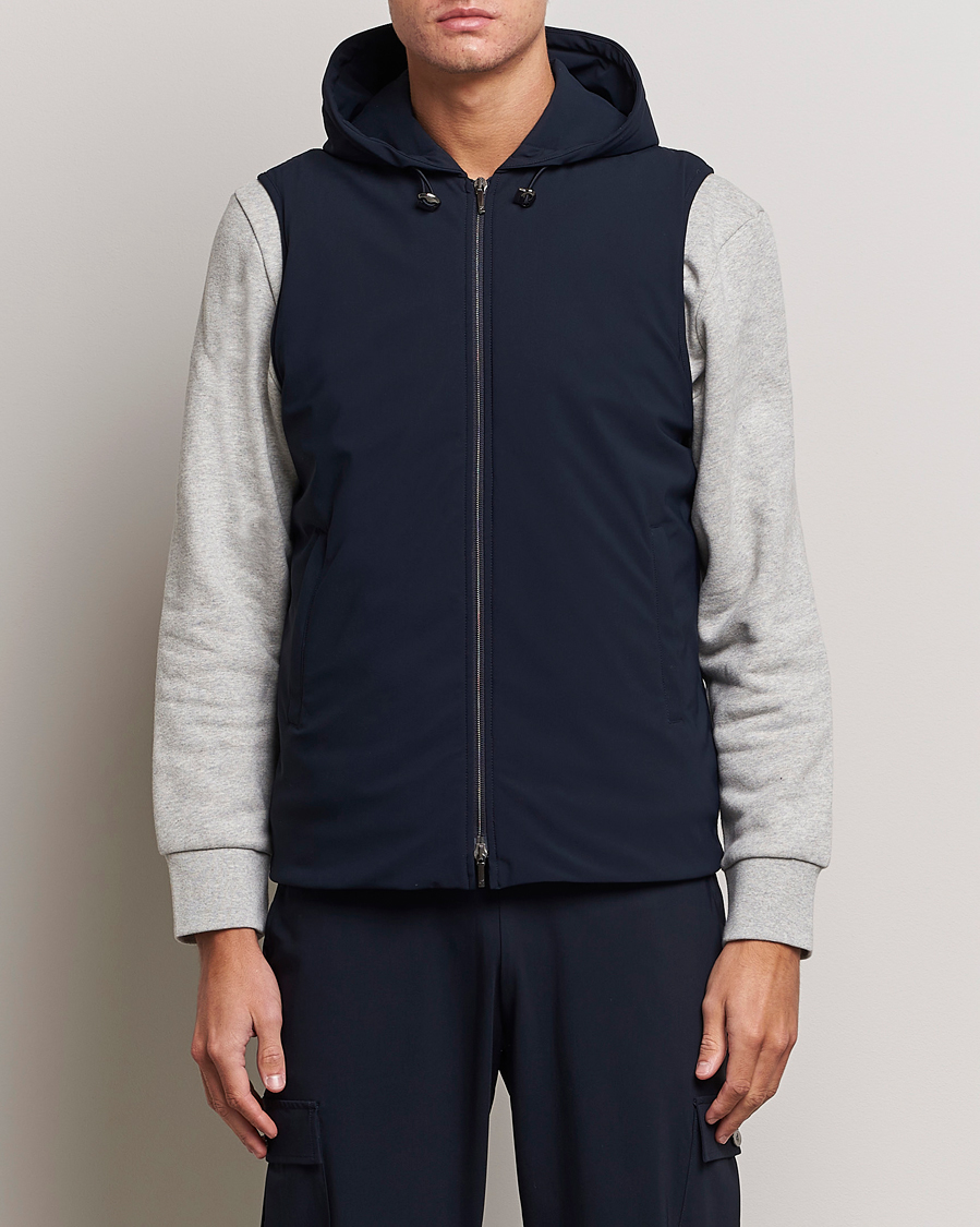 Herr | Jackor | Stenströms | Active Jersey Leisure Hood Vest Navy