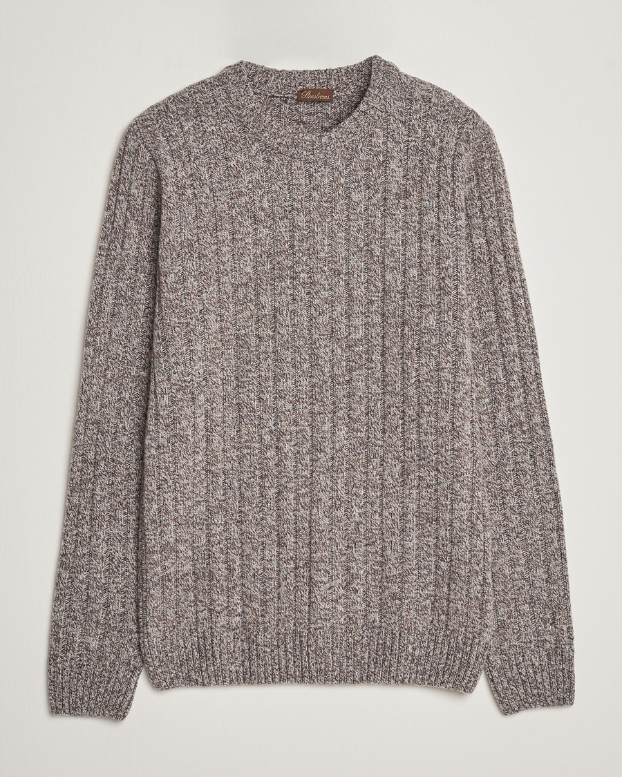 Herr | Tröjor | Stenströms | Super Geelong Merino Crewneck Brown