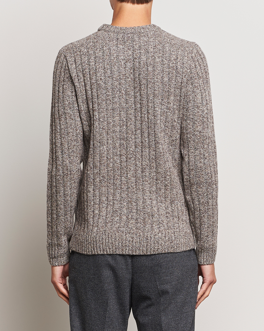 Herr | Tröjor | Stenströms | Super Geelong Merino Crewneck Brown