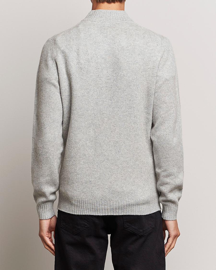 Herr | Tröjor | Stenströms | Patterned Yak Merino Half-Zip Grey